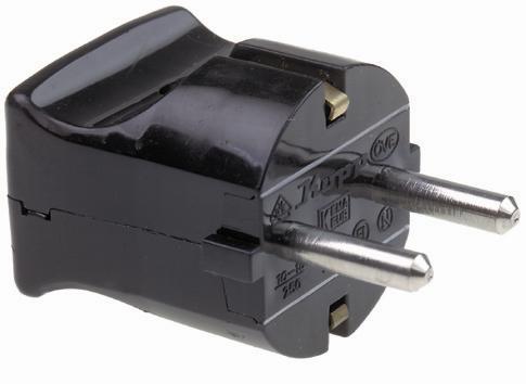 Kopp Contactstop kunststof 230V - 10/16A - RA - zwart Kema - VDE